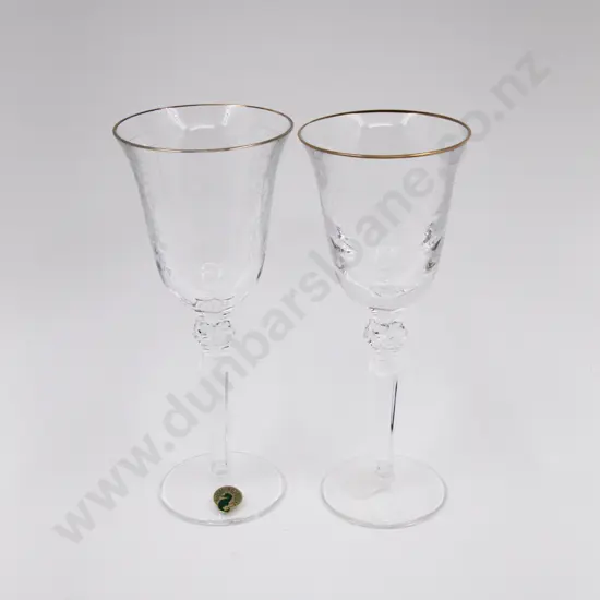 Pair Waterford Crystal Wine Goblets