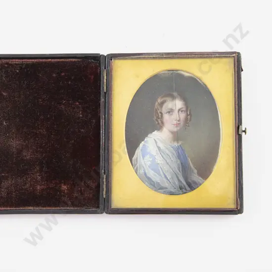 Vict Oval Portrait Miniature On Ivory of a Young Woman