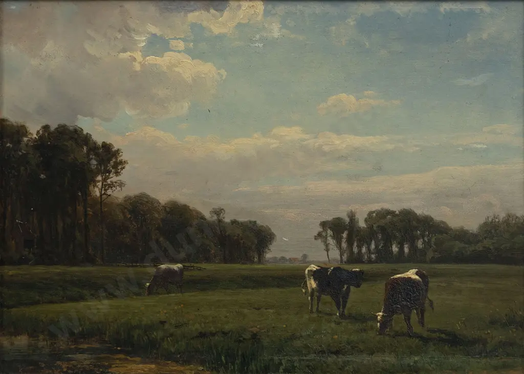 Willem Jan van den Berghe (Dutch 1823 - 1901) - Pastoral Landscapes (2) Image 1++