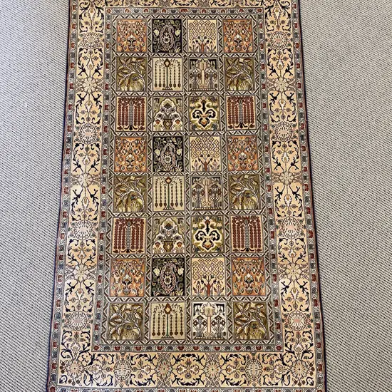 Persian All Silk Picture - Garden Panel Rug