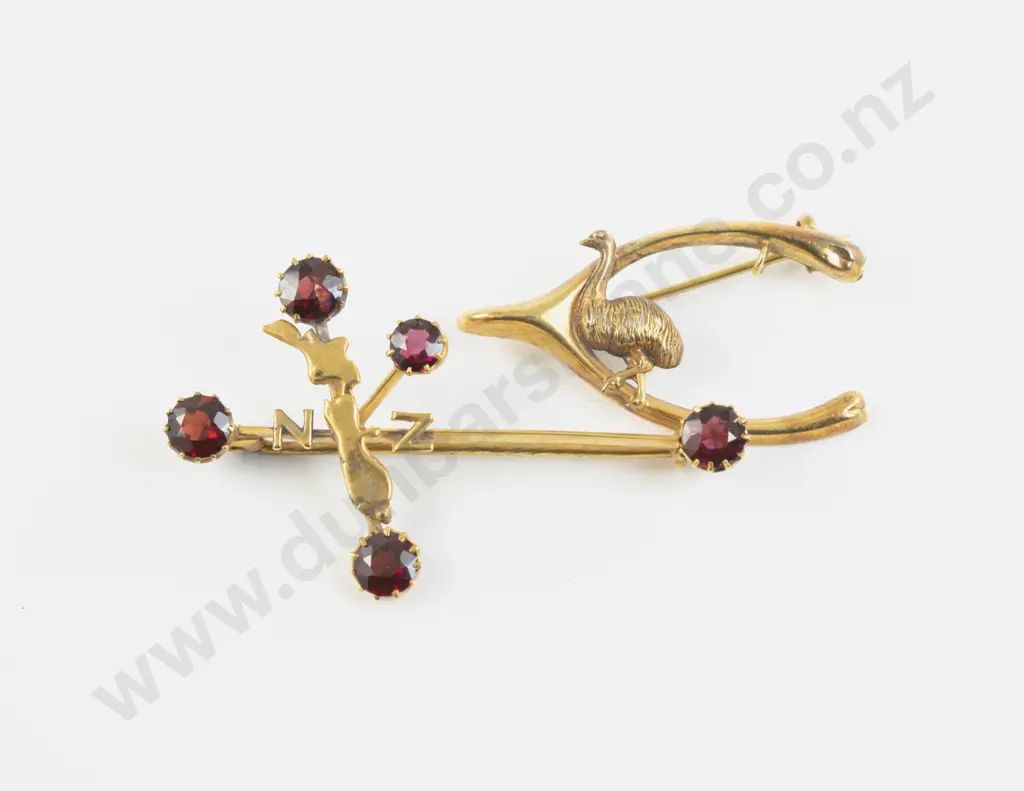 NZ 9ct Southern Cross Bar Brooch Image 1++
