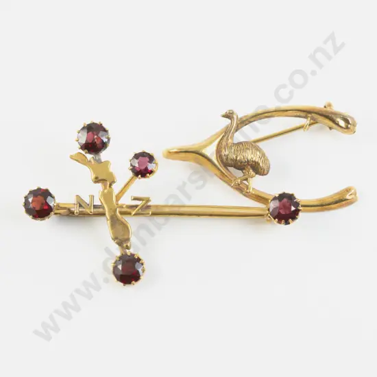 NZ 9ct Southern Cross Bar Brooch