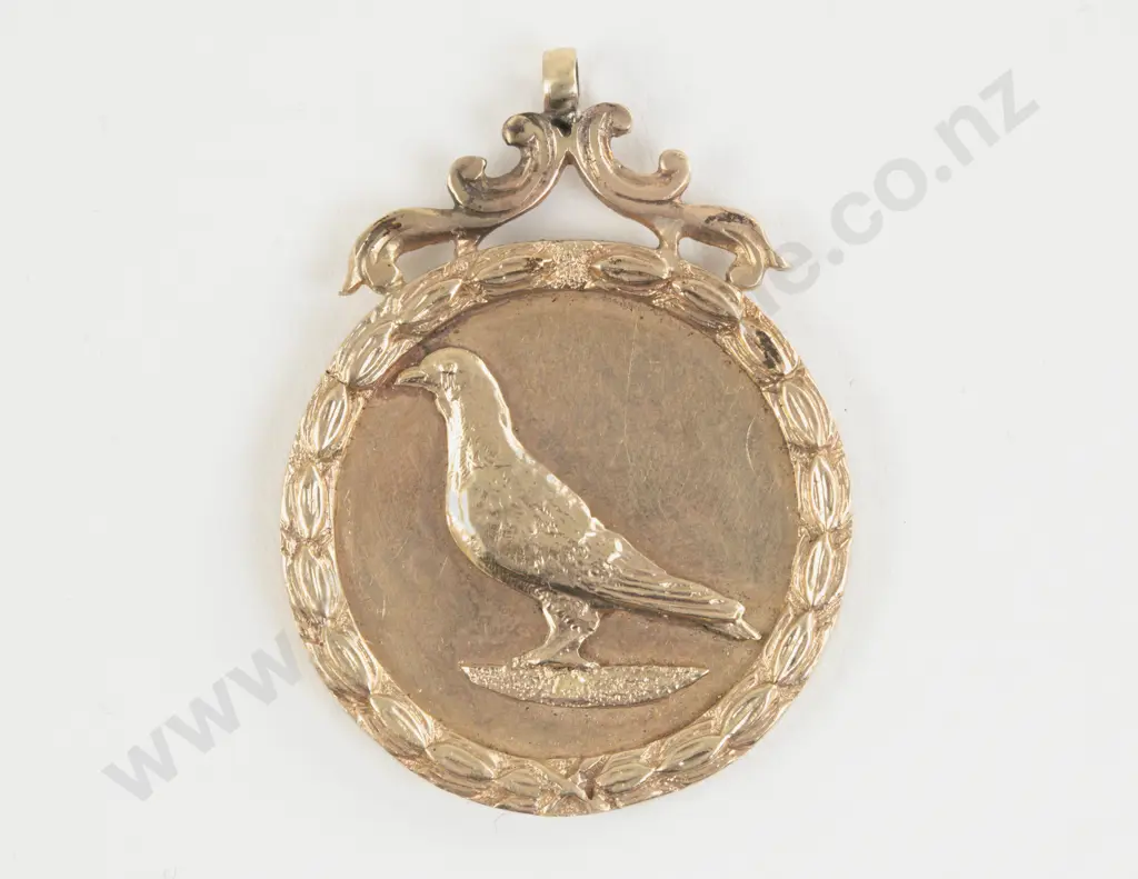 NZ Colonial Dated 1897 9ct Gold Pigeon Shooting Medal Image 1++