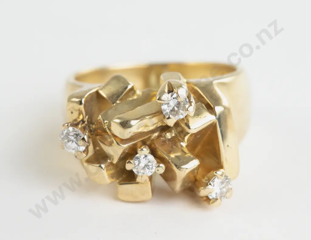 NZ Jeweller Jens Hansen 18ct Four Stone Diamond Ring Image 1++