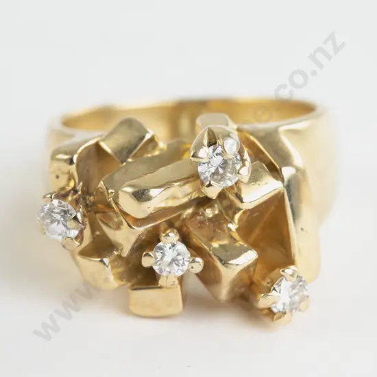 NZ Jeweller Jens Hansen 18ct Four Stone Diamond Ring