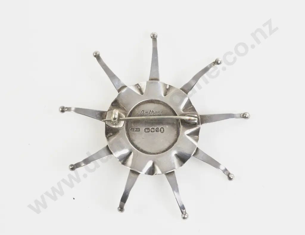 Anthony Hawksley British (1921-1991) S/S Single Moonstone Star Brooch Image 1++