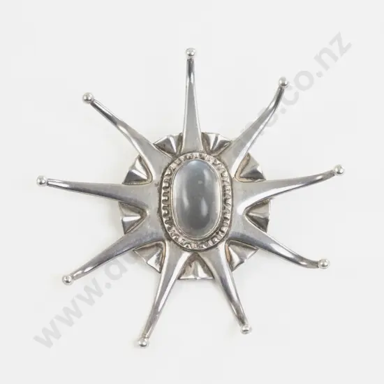 Anthony Hawksley British (1921-1991) S/S Single Moonstone Star Brooch