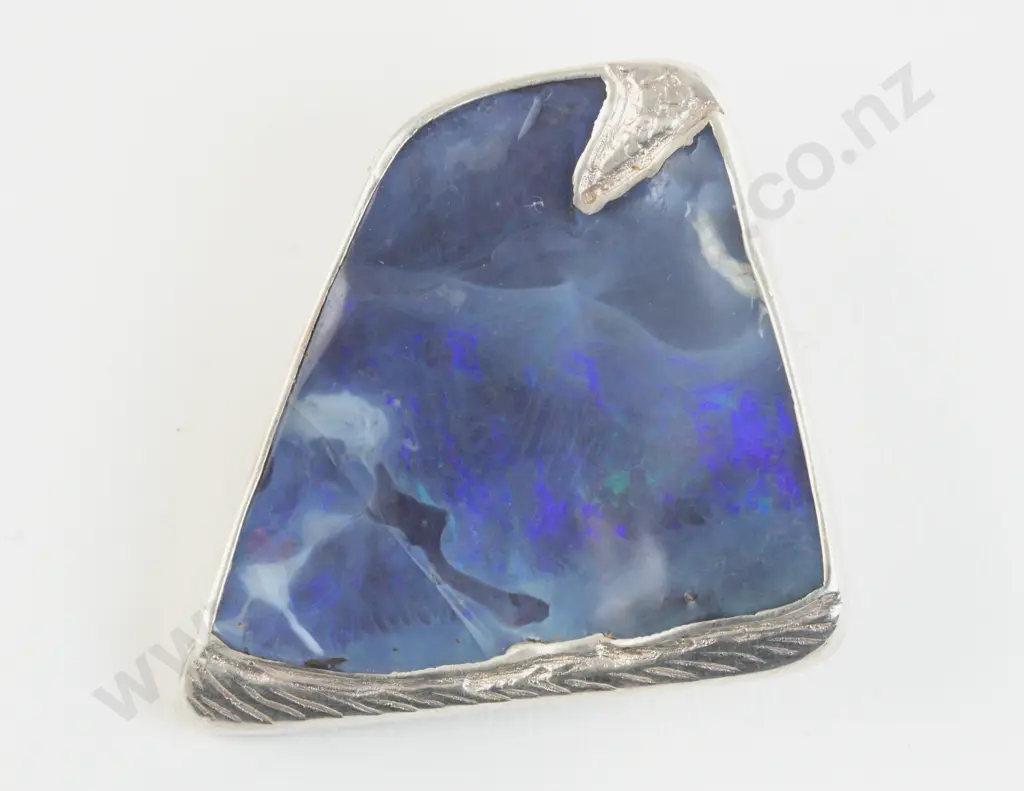 S/S Framed Large Single Opal Pendant Image 1++