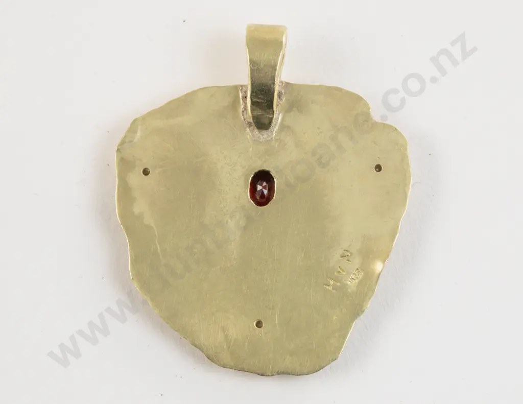 18ct Five Stone Garnet and Diamond Cross Pendant Image 1++