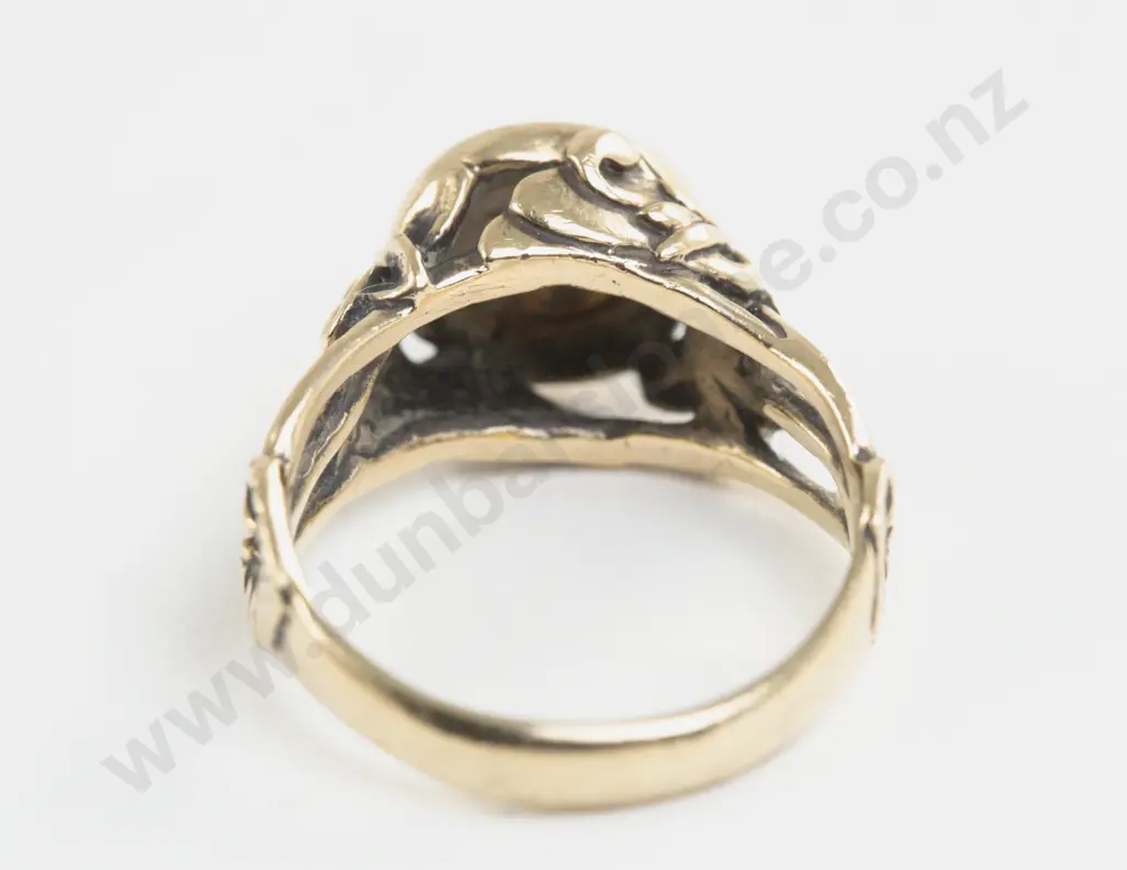 Unidentified NZ Jeweller 9ct Single Paua Pearl Ring Image 1++