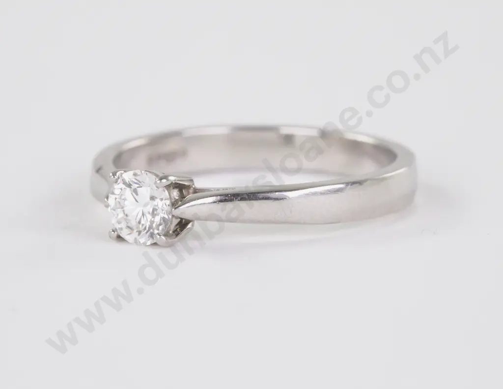 All Platinum Diamond Solitaire Ring Image 1++