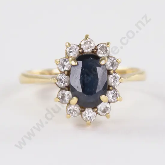 18ct 13Stone Sapphire and Diamond Cluster Ring