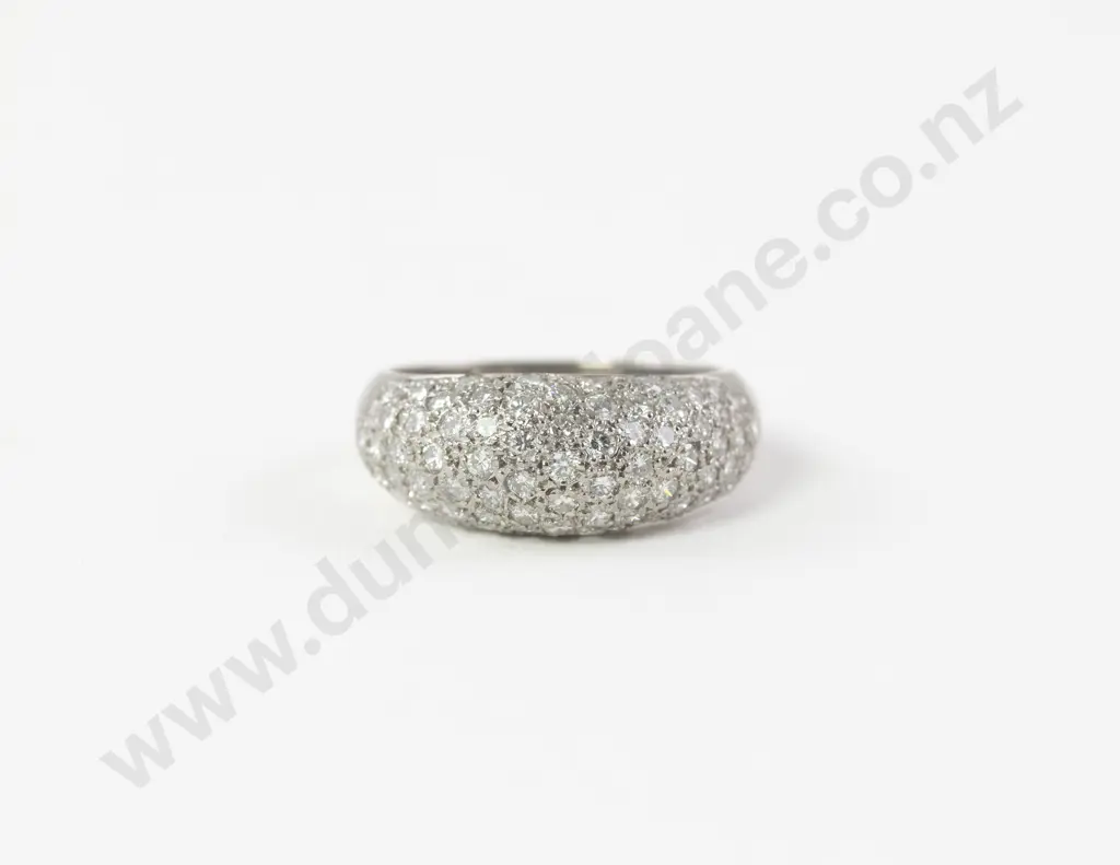 18ct White Gold Multi Stone Diamond Dome Cluster Ring Image 1++