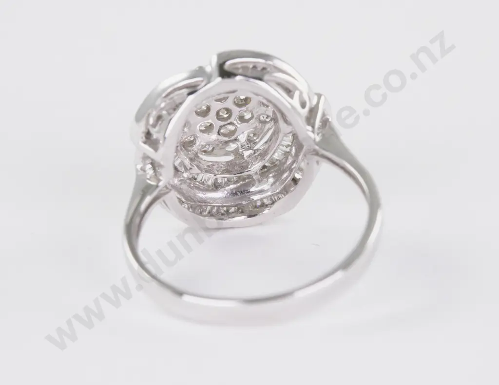 9ct White Gold 102Stone Diamond Cluster Ring Image 1++