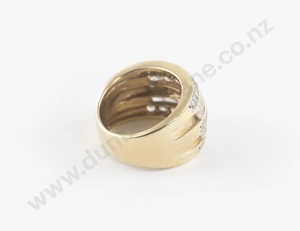 14ct 41Stone Cubic Zirconia Cluster Band Ring Image 1++