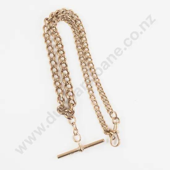 9ct Rose Gold Curb Link Albert Chain