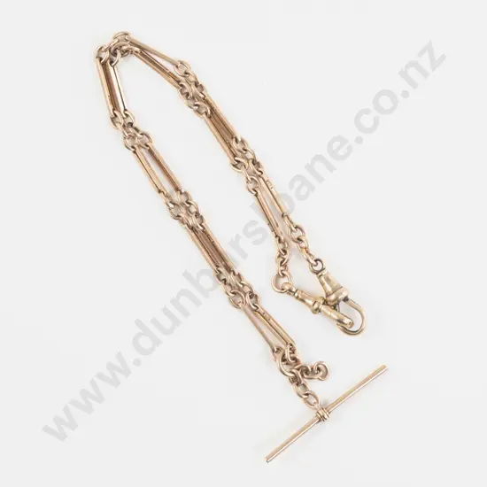 9ct Rail and Trace Link Albert Neck Chain
