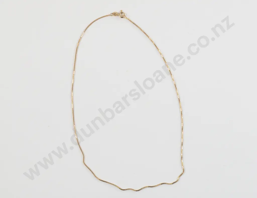 9ct Modern Box Link Neck Chain Image 1++