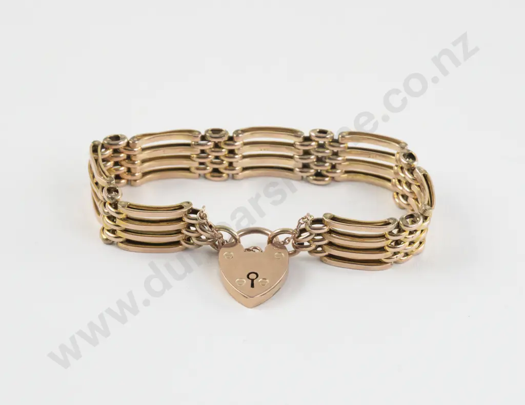 9ct Rose Gold Gate Link Bracelet Image 1++