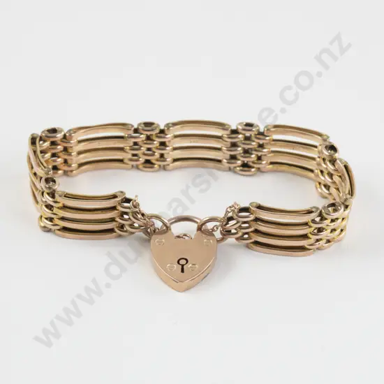 9ct Rose Gold Gate Link Bracelet