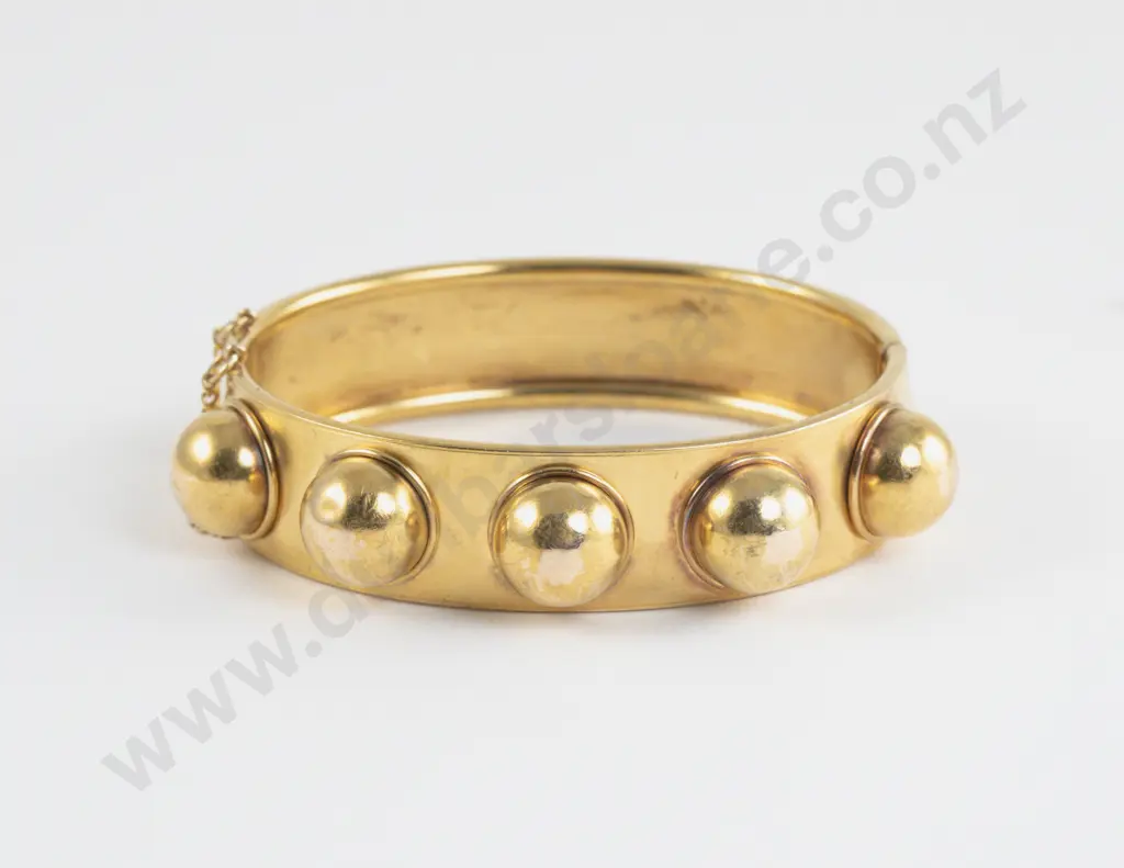Victorian 9ct Hinged Snap Bangle Image 1++