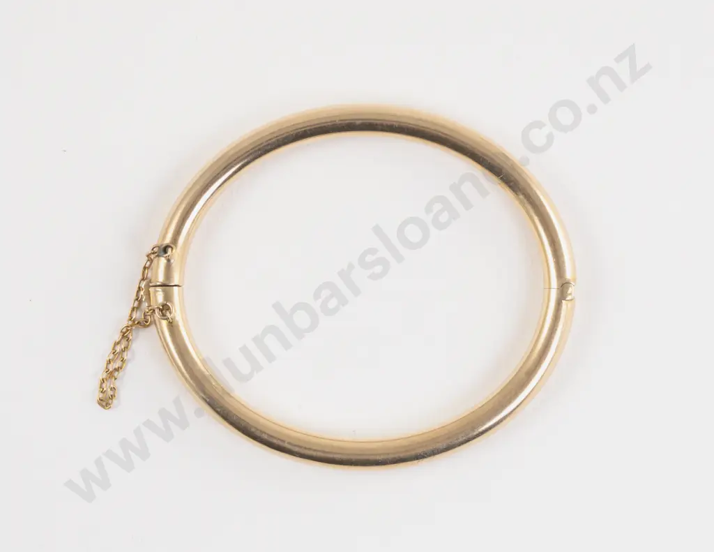 Edwardian 9ct Plain Hinged Snap Bangle Image 1++