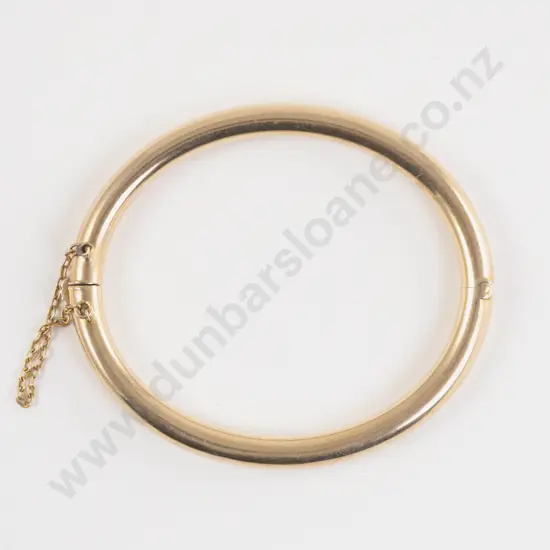 Edwardian 9ct Plain Hinged Snap Bangle
