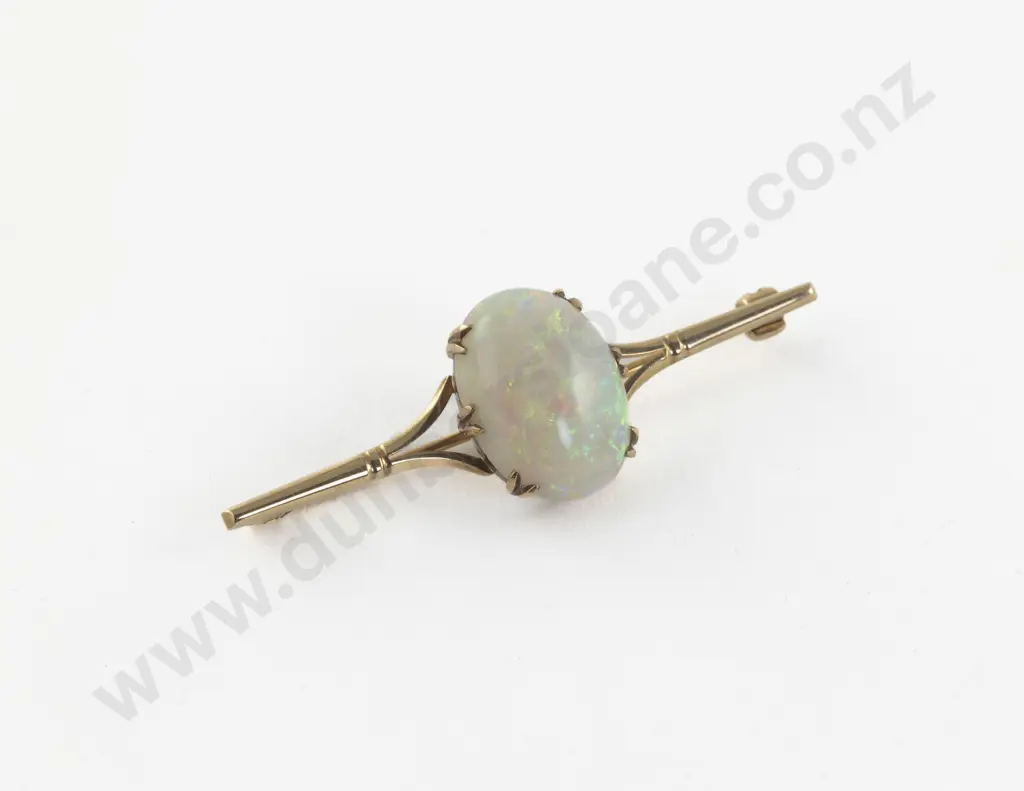 9ct Single Opal Bar Brooch Image 1++