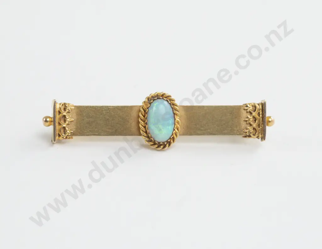 15ct Single Opal Bar Brooch Image 1++