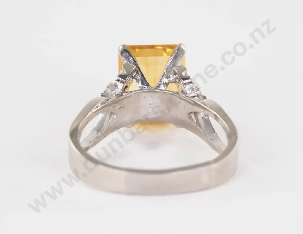14ct White gold 13Stone Citrine and Diamond Dress Ring Image 1++