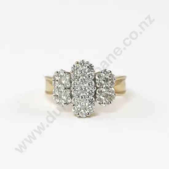 18ct 45Stone Diamond Cluster Ring