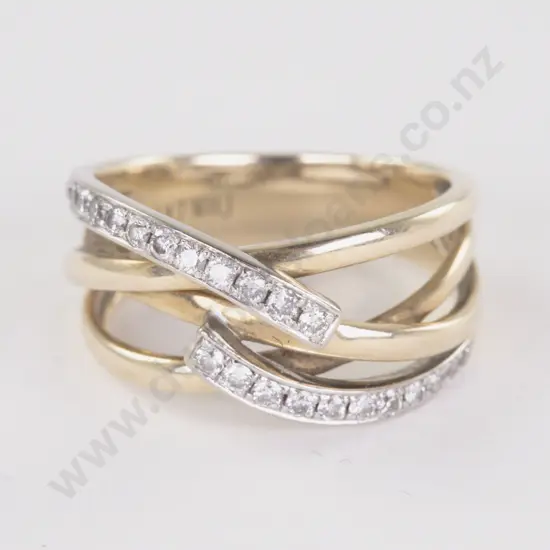 10ct 24Stone Fancy Diamond Ring