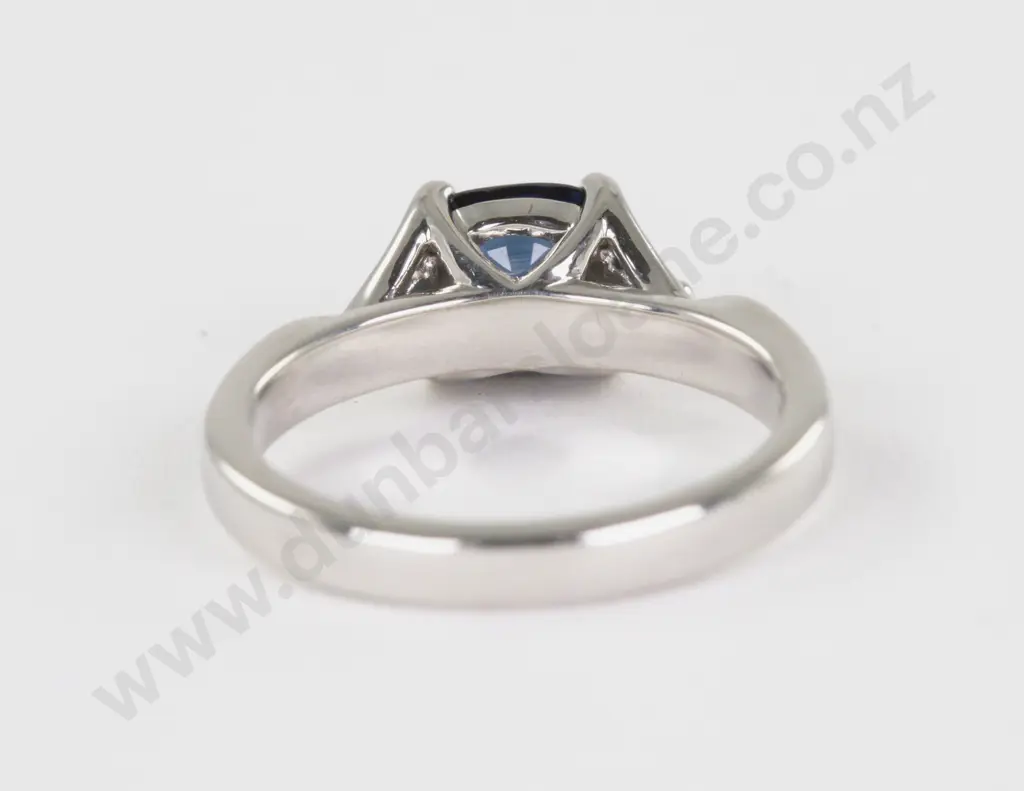 Village Goldsmith Wellington All Platinum Single Sapphire and Diamond Ring Image 1++
