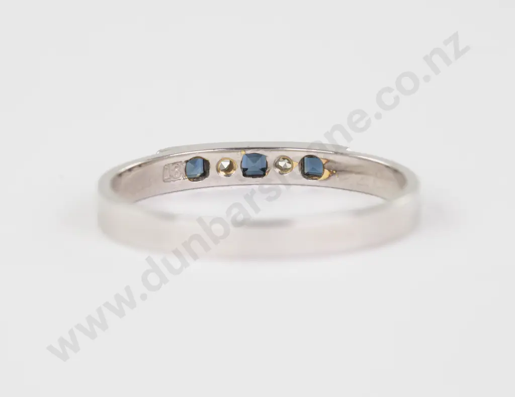18ct White Gold Five Stone Sapphire and Diamond Eternity Band Image 1++