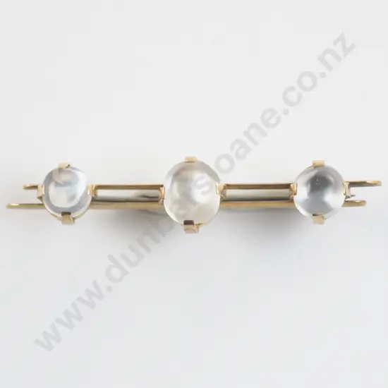 Victorian 9ct Moonstone Bar Brooch
