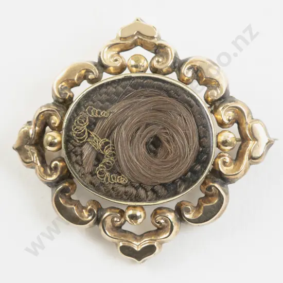Victorian Gold Mourning Brooch