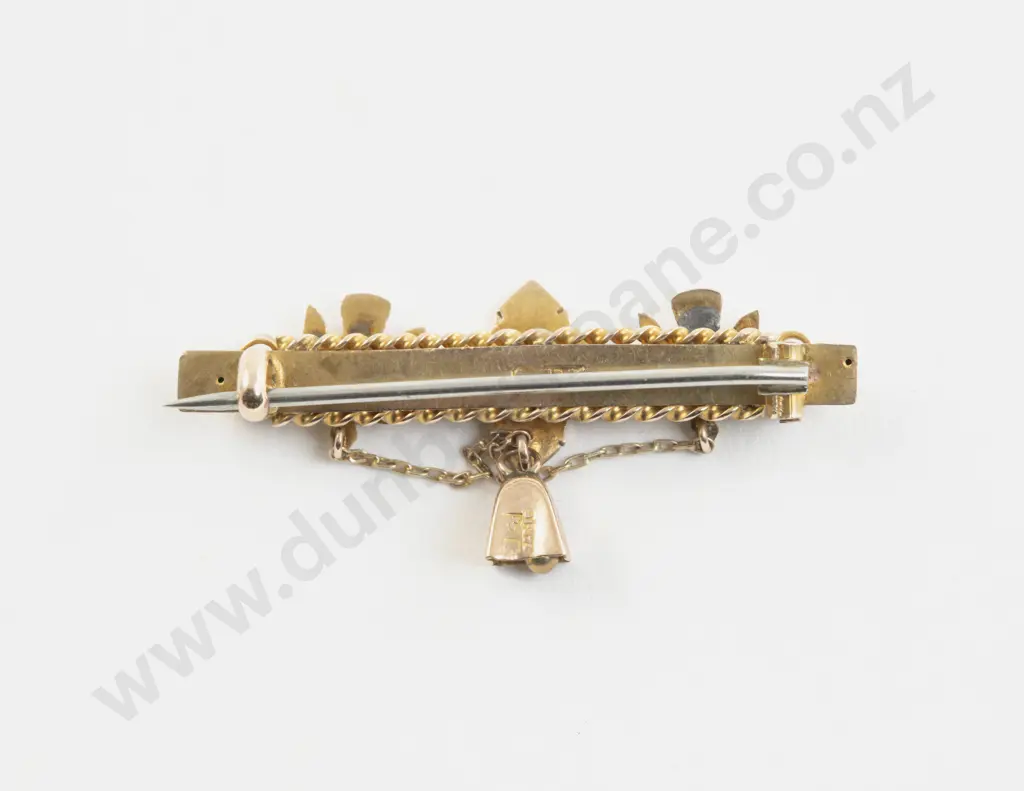 Victorian 9ct Single Sapphire Bar Brooch Image 1++