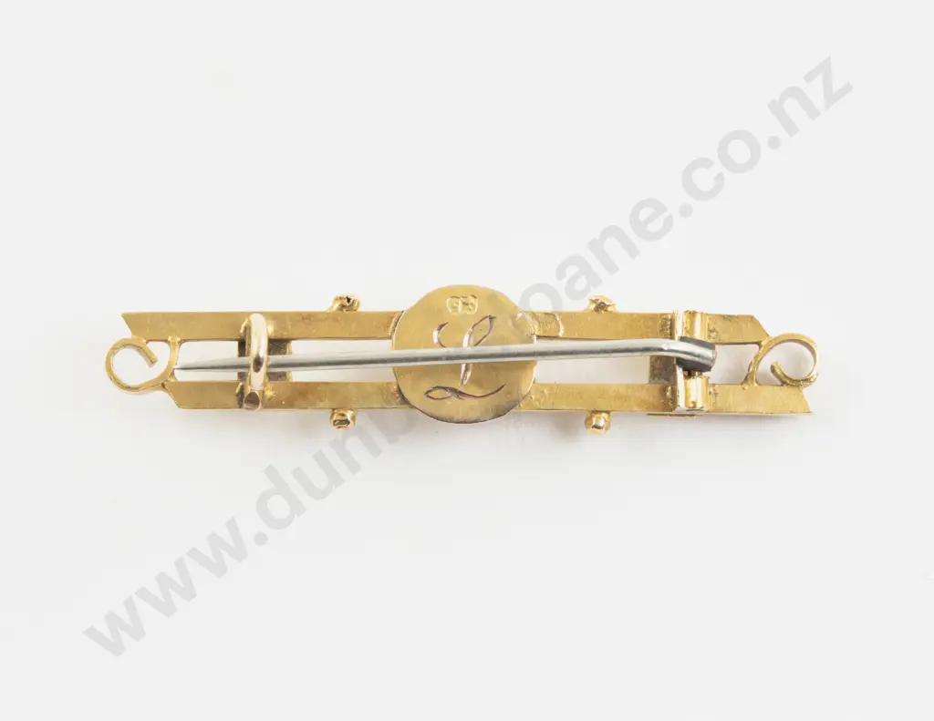 Victorian 15ct Double Bar Brooch Image 1++