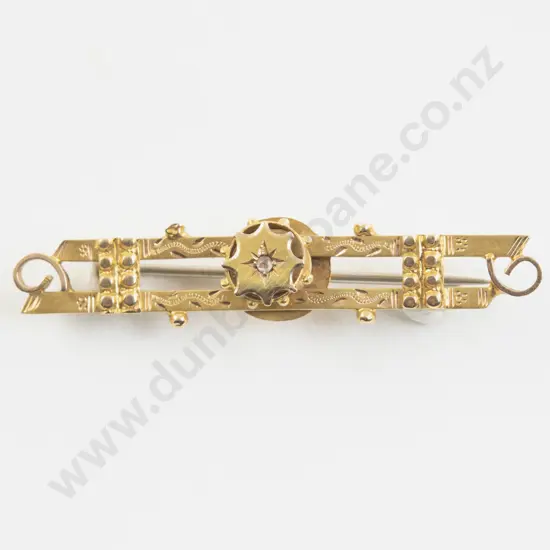 Victorian 15ct Double Bar Brooch