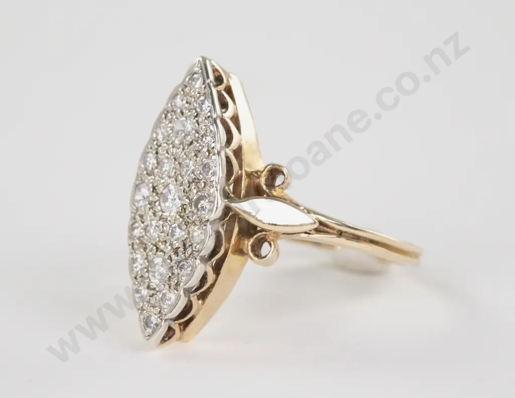 Early C20th 18ct 23Stone Diamond Cluster Ring Image 1++