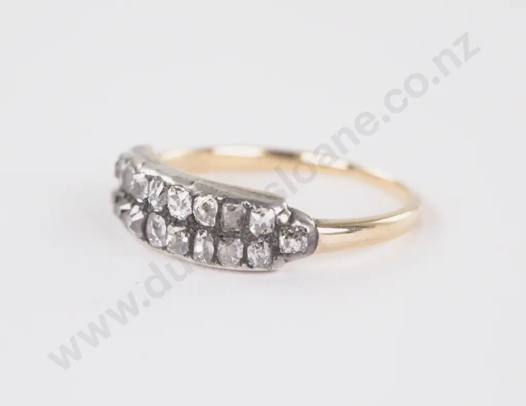 Victorian 14ct 20Stone Diamond Band Ring Image 1++