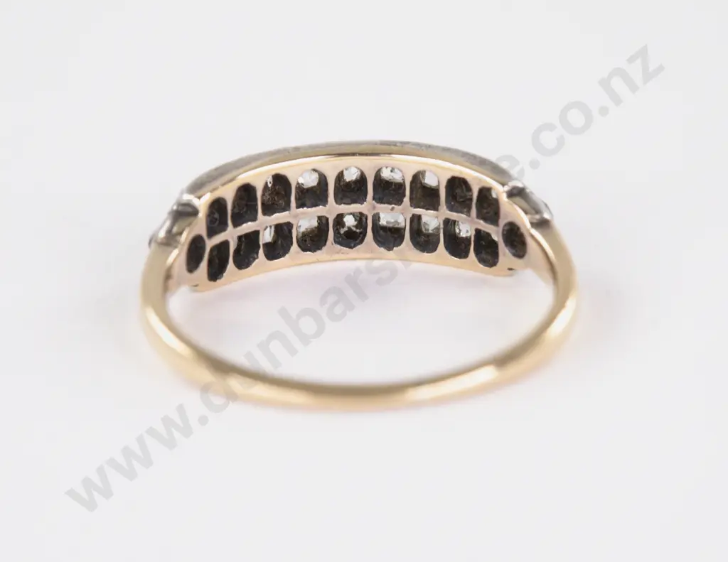 Victorian 14ct 20Stone Diamond Band Ring Image 1++