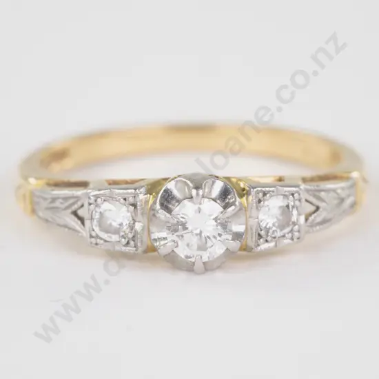 Victorian 18ct Three Stone Diamond Ring