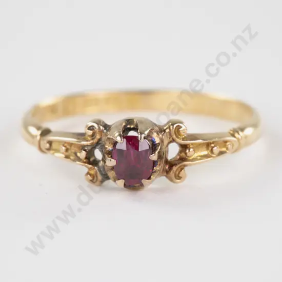 Edwardian 18ct Single Ruby Ring