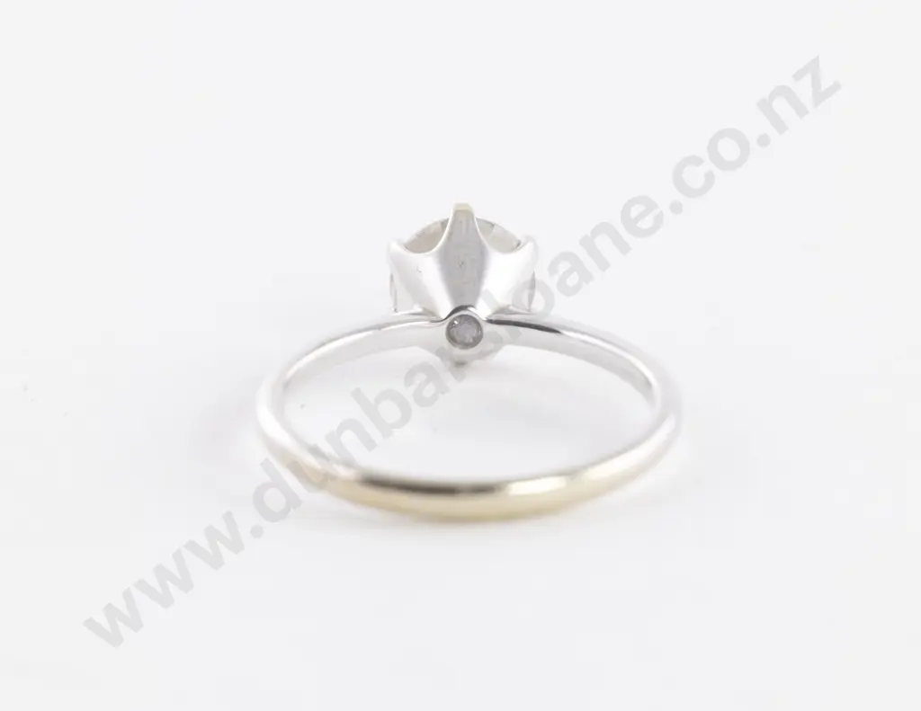 14ct White Gold Solitaire Moissanite Ring Image 1++