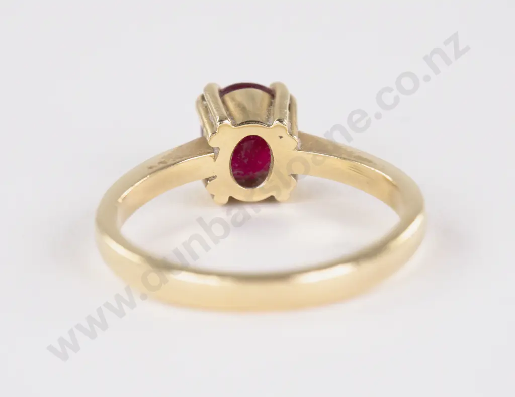 18ct Single Stone Ruby Ring Image 1++