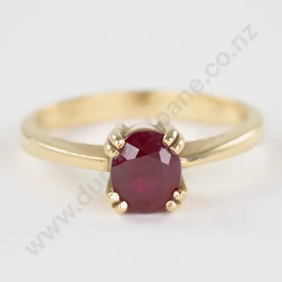 18ct Single Stone Ruby Ring
