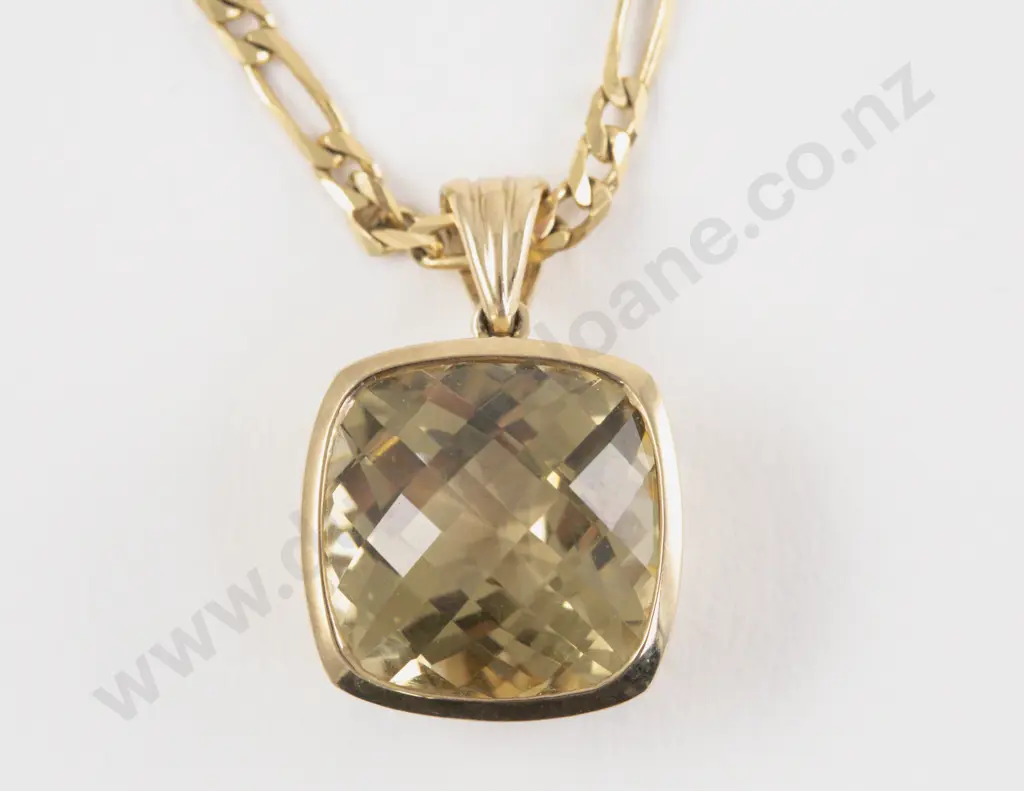 9ct Single Citrine Pendant Image 1++
