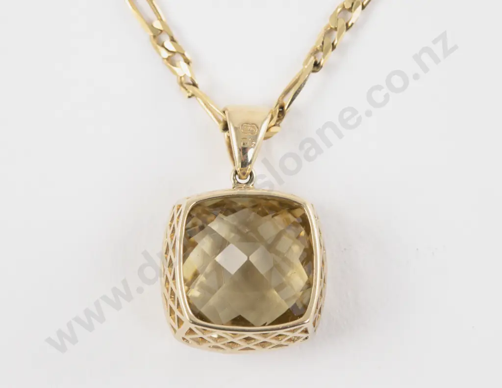 9ct Single Citrine Pendant Image 1++