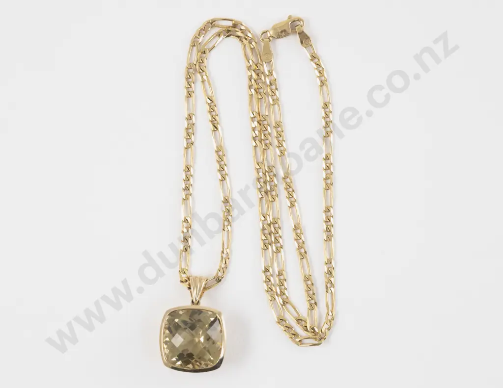 9ct Single Citrine Pendant Image 1++